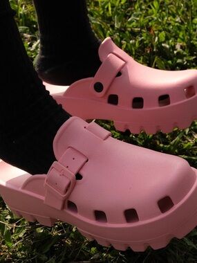 Platform Clog Slide Pink Women's Slip On Shoe Size 8